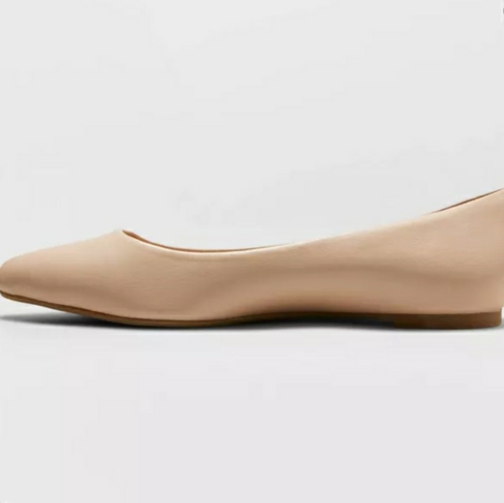 Pointed Toe Nude Ballet Flats - Picture 2 of 2